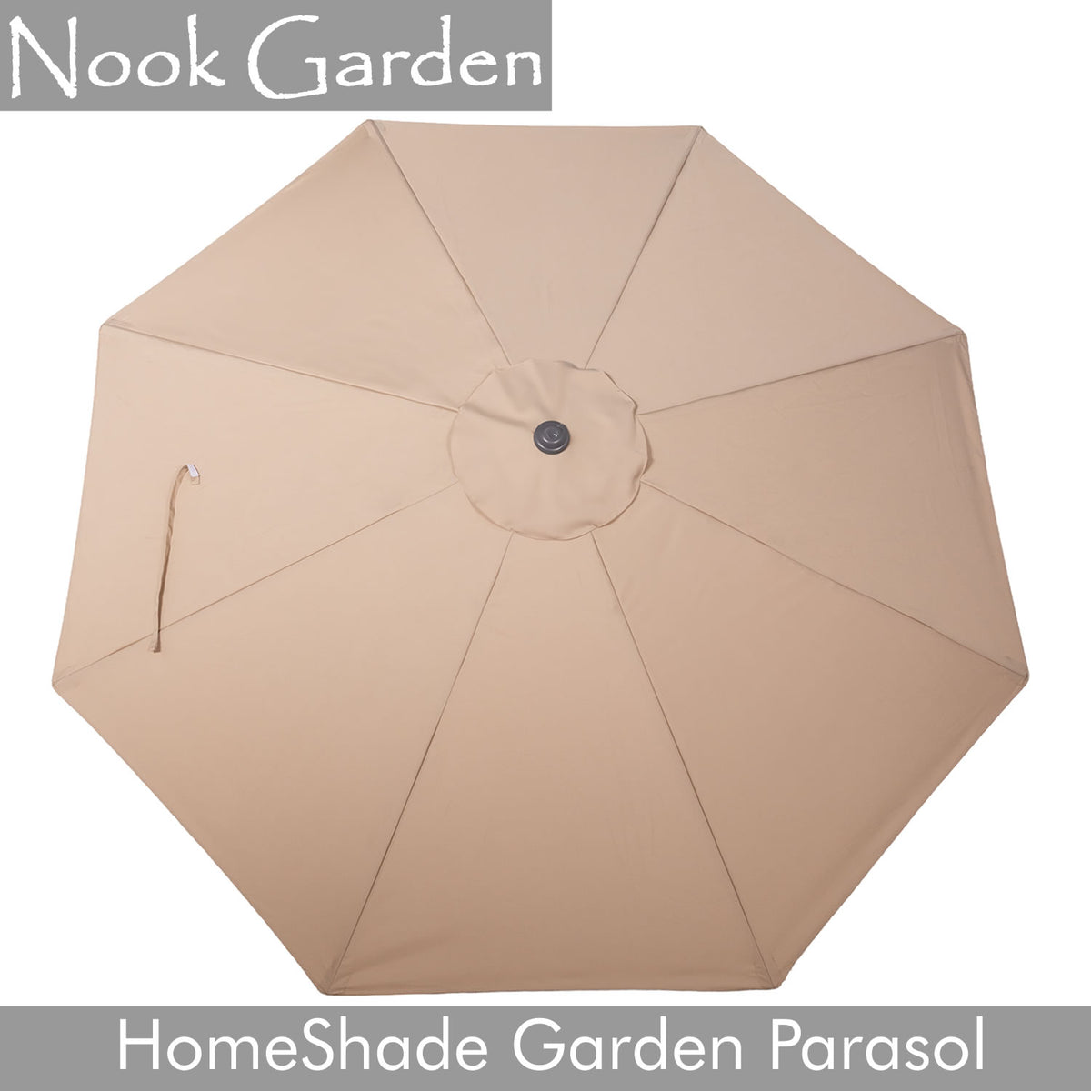 HomeShade 2.7m garden parasol in Warm Taupe