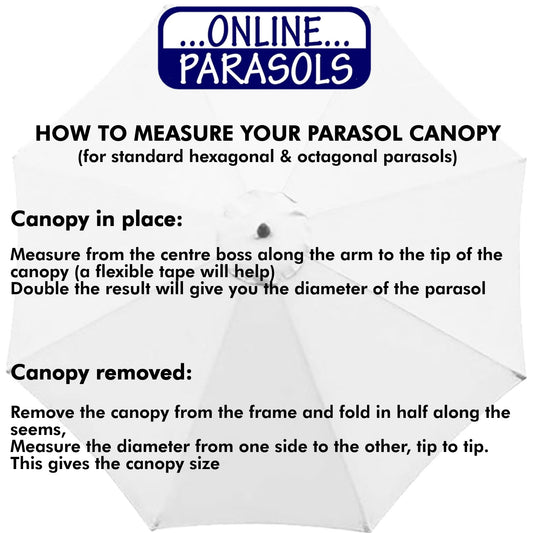 Garden Parasol Replacement Cover - 2.4m 6 Ribs