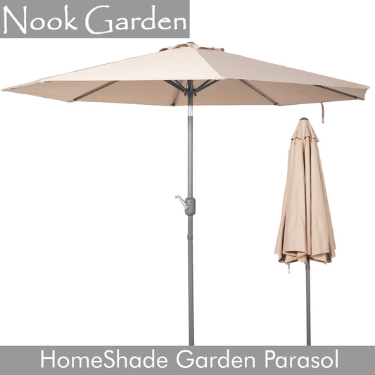 Garden Parasol - Tiltable Function - 2.7m - Warm Taupe 