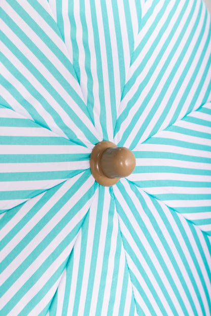 Beach Parasol - Tiltable Function - 2m - Striped Coastal Teal
