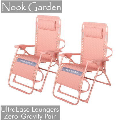 UltraEase Loungers - Zero Gravity - Set 2 Terracotta Blush