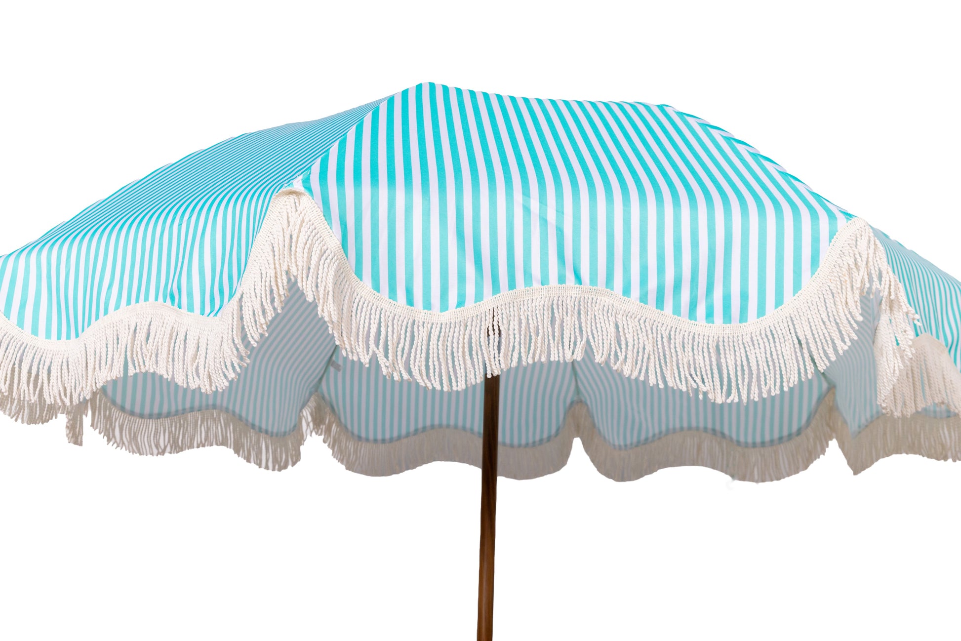Beach Parasol - Tiltable Function - 2m - Striped Coastal Teal