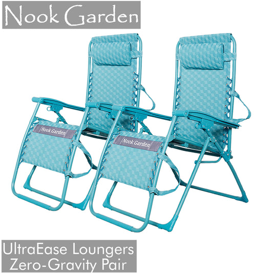 UltraEase Loungers - Zero Gravity - Set 2 Coastal Teal