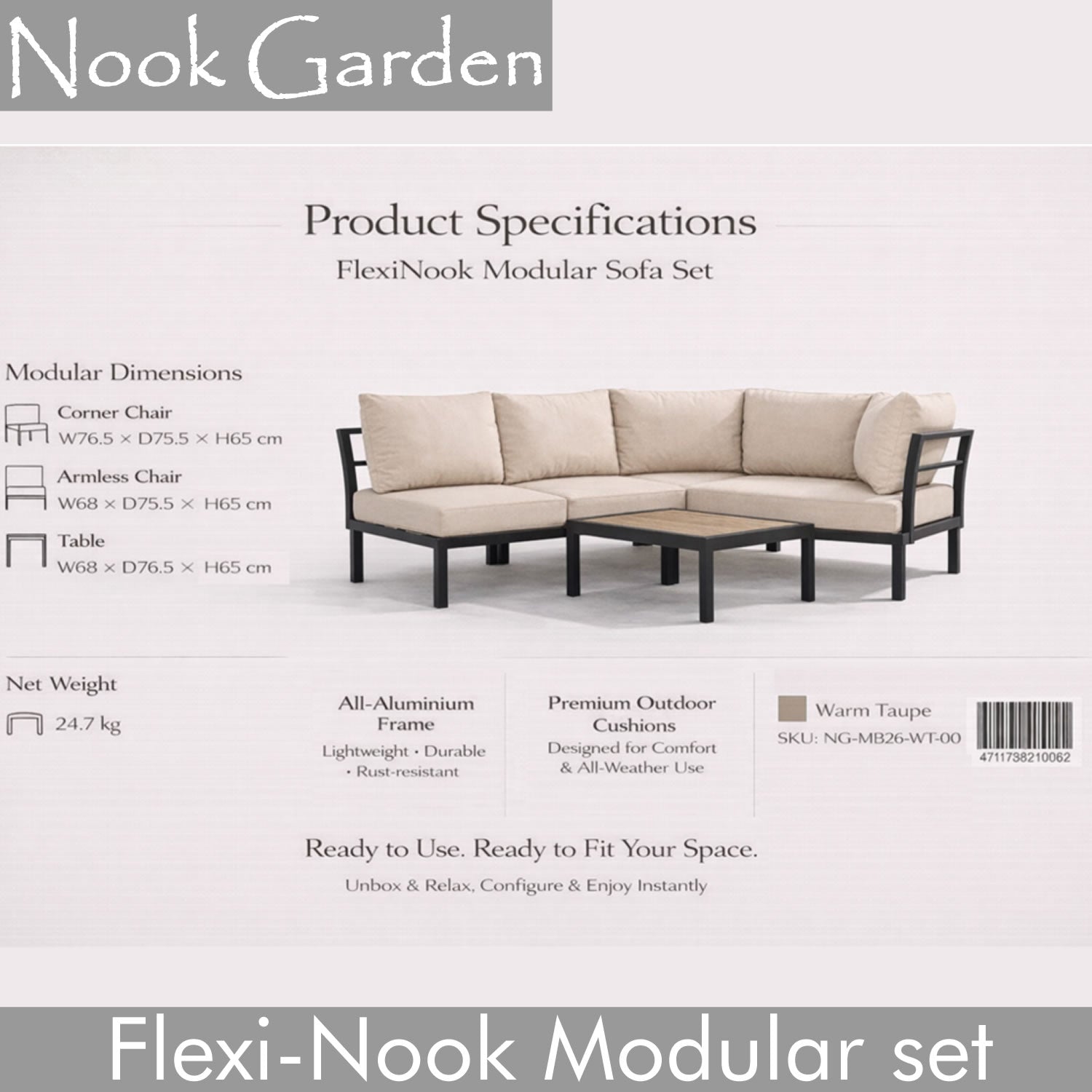 Garden Sofa Set - Modular Set | Flexi-Nook