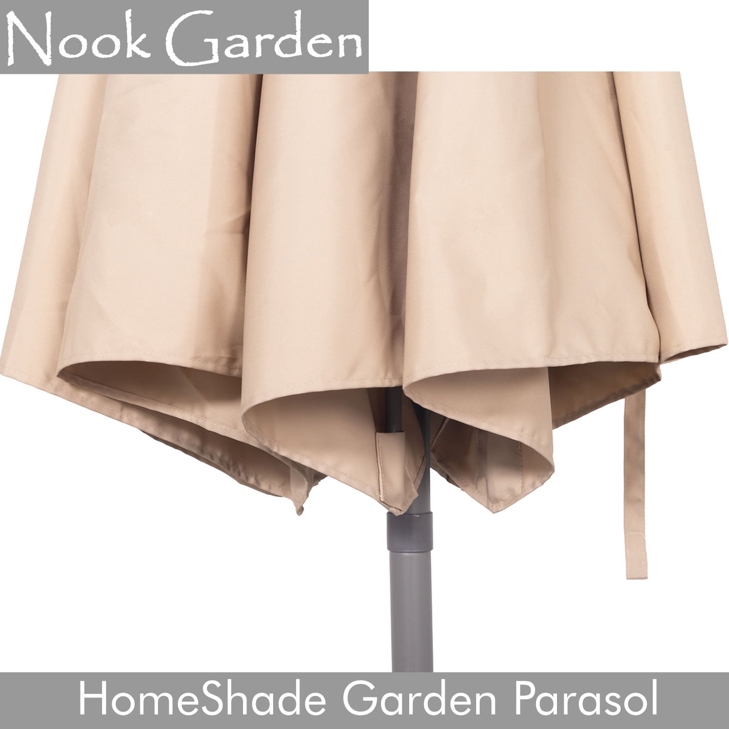 Garden Parasol - Tiltable Function - 2.7m - Warm Taupe 