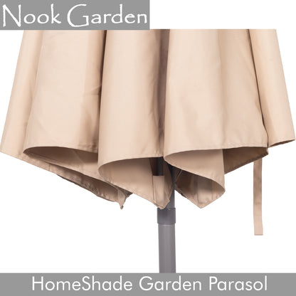Garden Parasol - Tiltable Function - 2.7m - Warm Taupe 