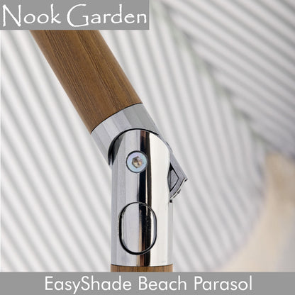 Beach Parasol - Tiltable Function - 2m - Striped Forest Green