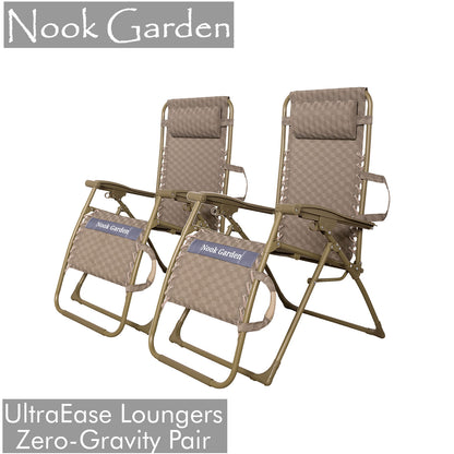 UltraEase Loungers - Zero Gravity - Set 2 Moss Taupe