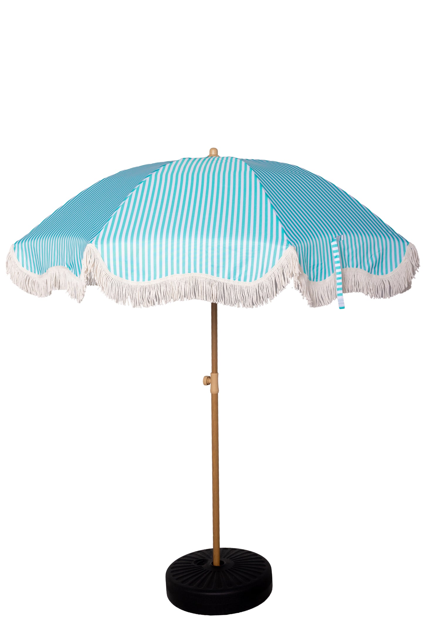 Beach Parasol - Tiltable Function - 2m - Striped Coastal Teal