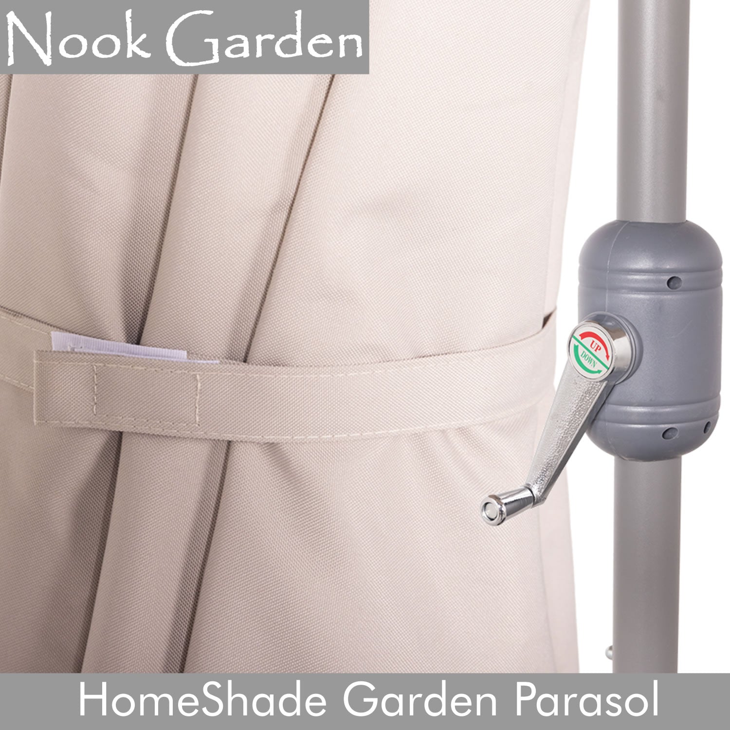 Garden Parasol - Tiltable Function - 2.7m - Stone Grey