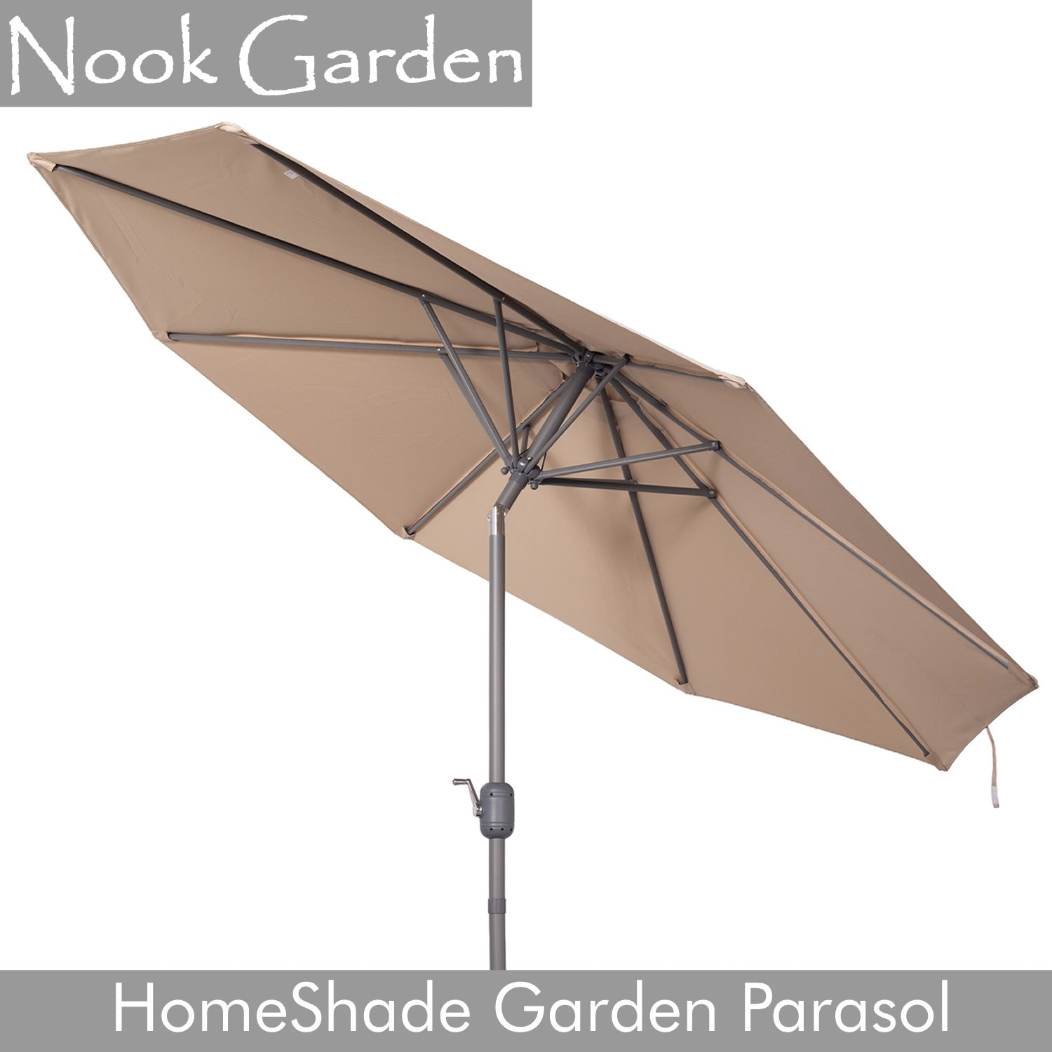Garden Parasol - Tiltable Function - 2.7m - Warm Taupe 