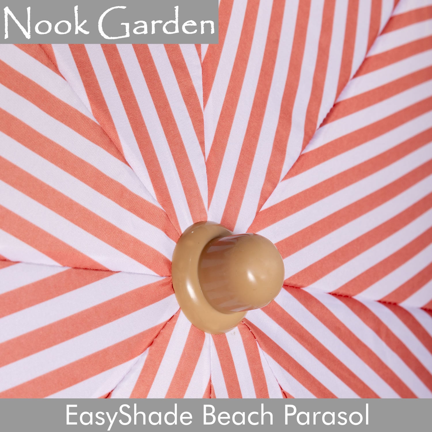 Beach Parasol - Tiltable Function - 2m - Striped Terracotta