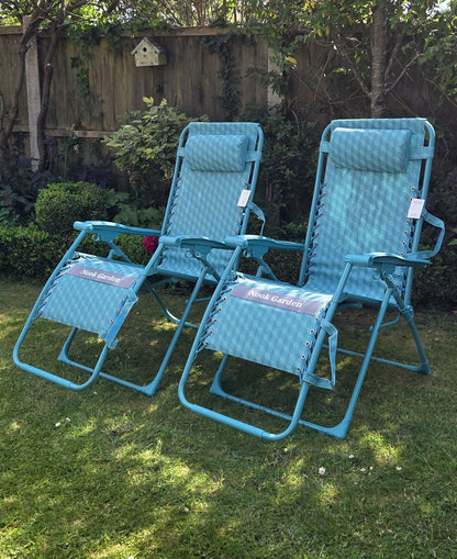 UltraEase Loungers - Zero Gravity - Set 2 Coastal Teal