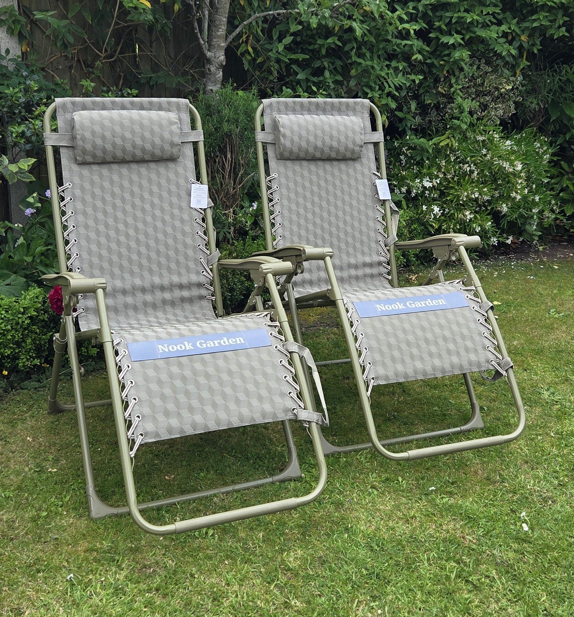 UltraEase Loungers - Zero Gravity - Set 2 Moss Taupe