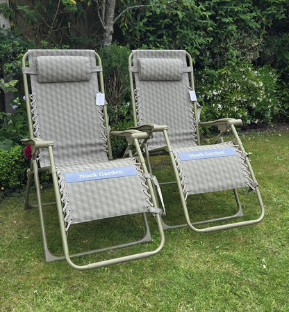 UltraEase Loungers - Zero Gravity - Set 2 Moss Taupe